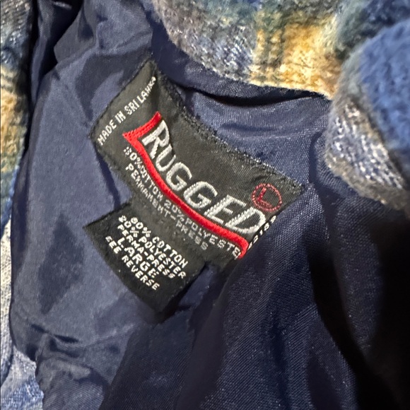 Blue and Yellow Plaid Men's flannel - Picture 2 of 2